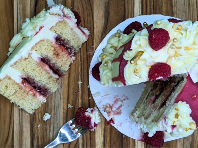 Mini White Chocolate Raspberry Tower Cake for Two