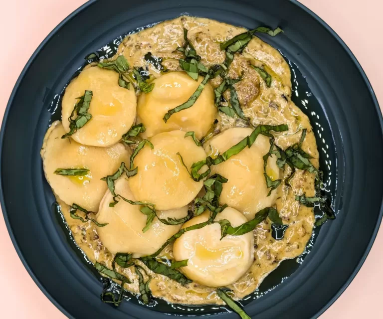 Butternut Squash Ravioli with Basil Cinnamon Cream Sauce Recipe