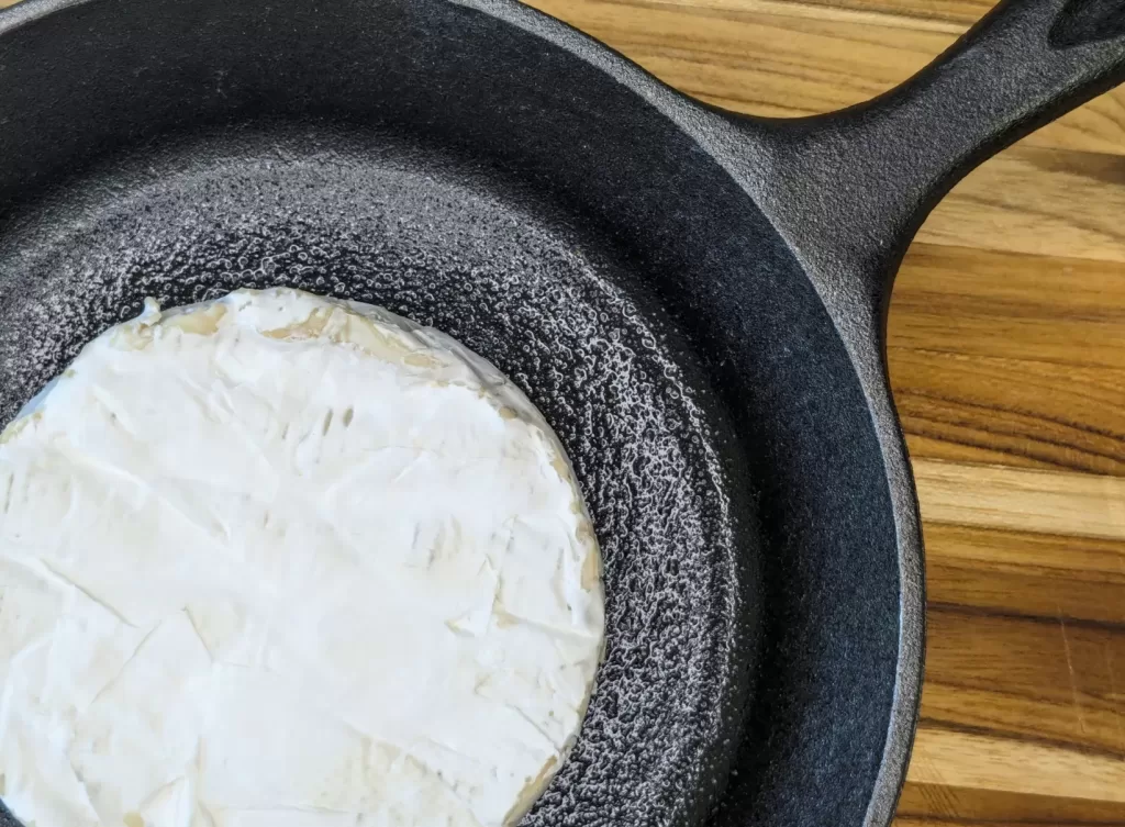 brie in skillet