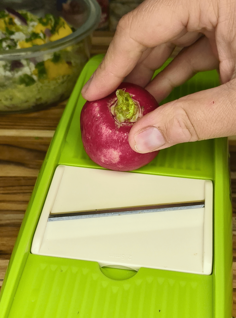 dicing veggies