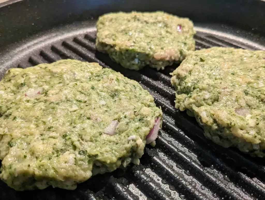 patties on a skillet