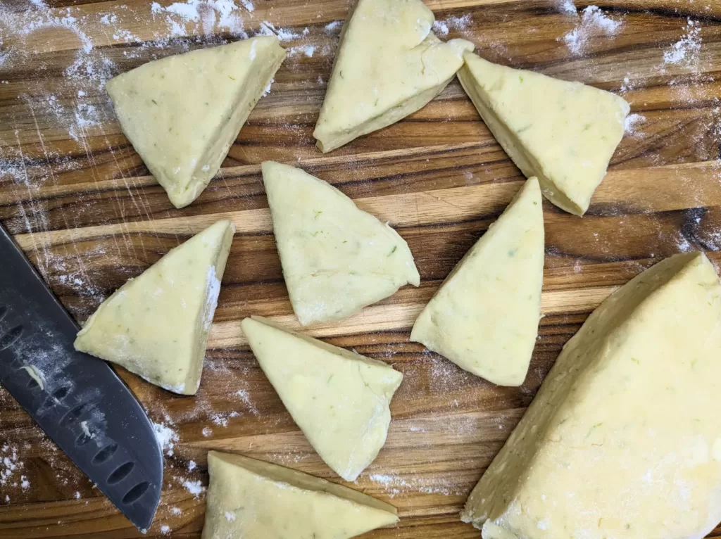 honey lime breakfast scones on cutting board