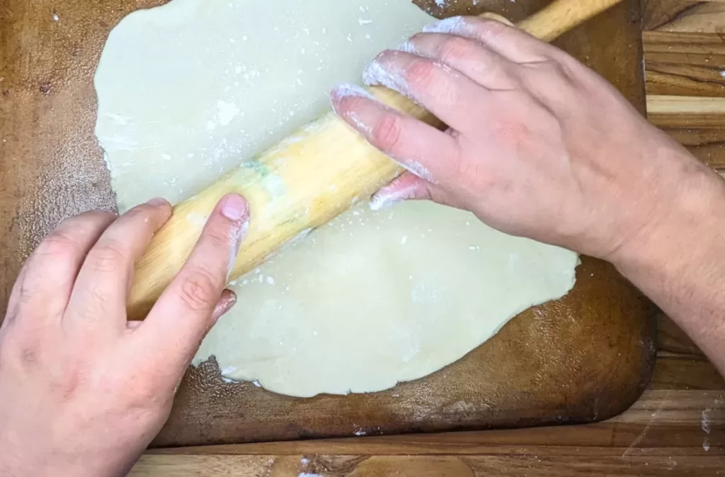 rolling dough for fruit pizza - Spring Desserts