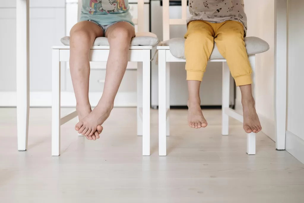 kids at kitchen table for spring brunch