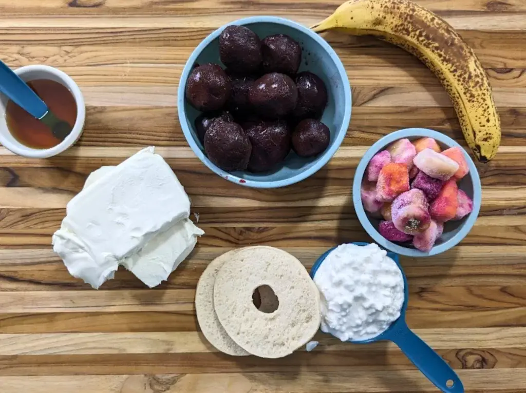 horizontal, no people, photography, food, freshness, fruit, sweet food, ready to eat, balanced diet, banana, berries, breakfast, breakfast ingredients, closeup, cottage cheese, cream cheese, delicious, eating healthy, flat lay food photo, food on table, food preparation, food still life, roasted beets, rustic kitchen, culinary photography, rustic wooden background, image food, photographs of food, food photoshoot